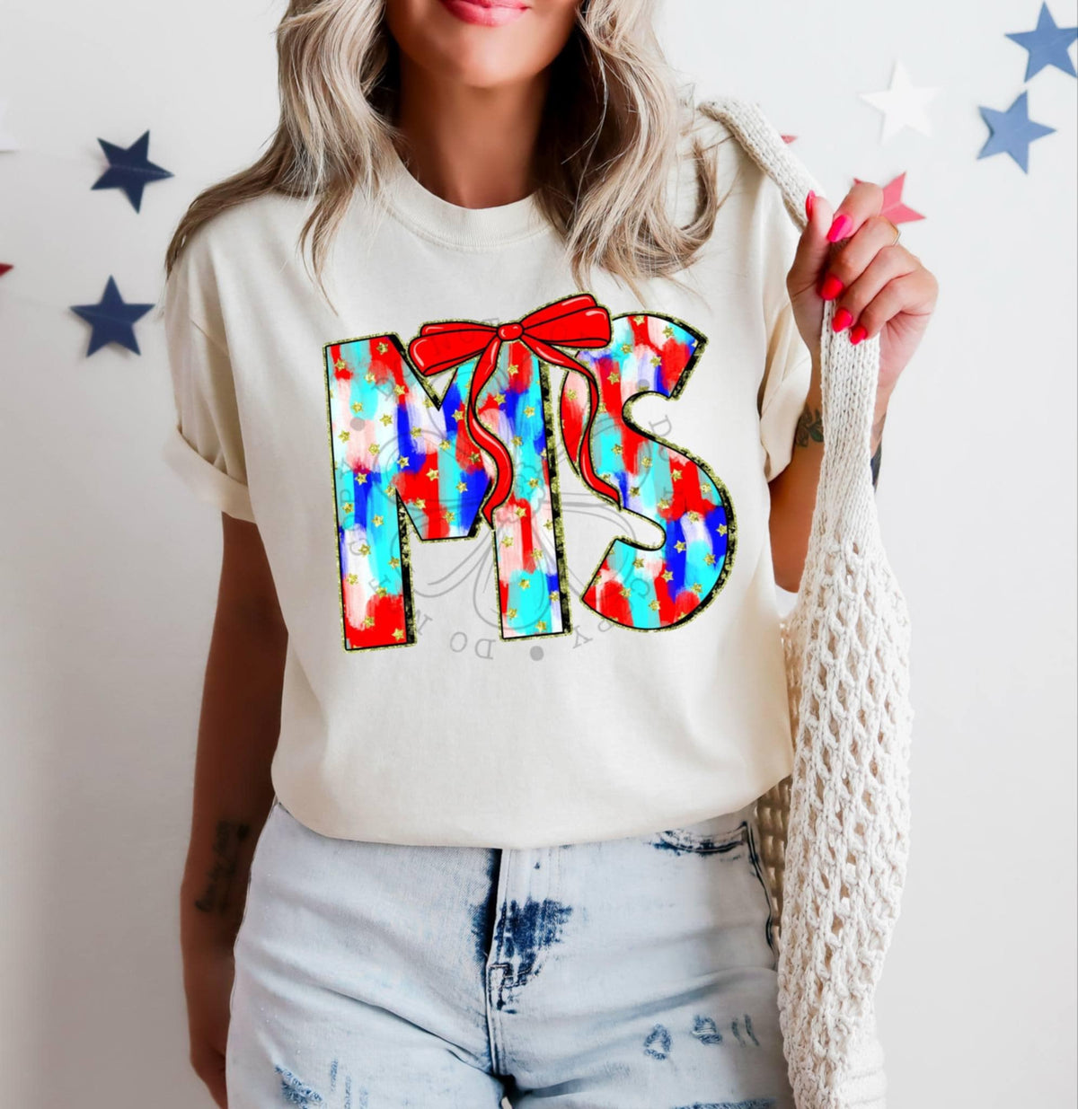 Patriotic brushstroke states DTF transfers