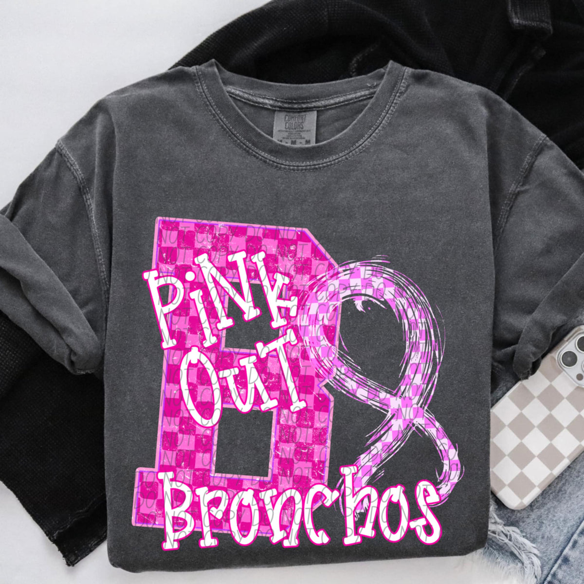 Bronchos Pink Out Varsity (city) DTF Transfer