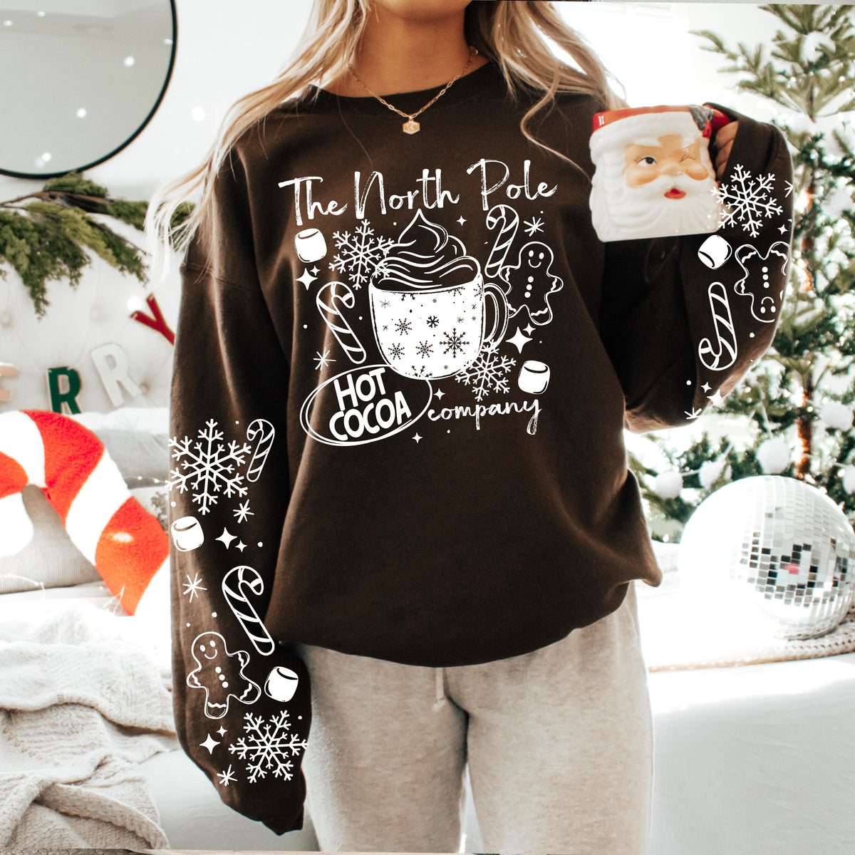 North Pole Hot Cocoa (front only) (white) (csc) DTF Transfer