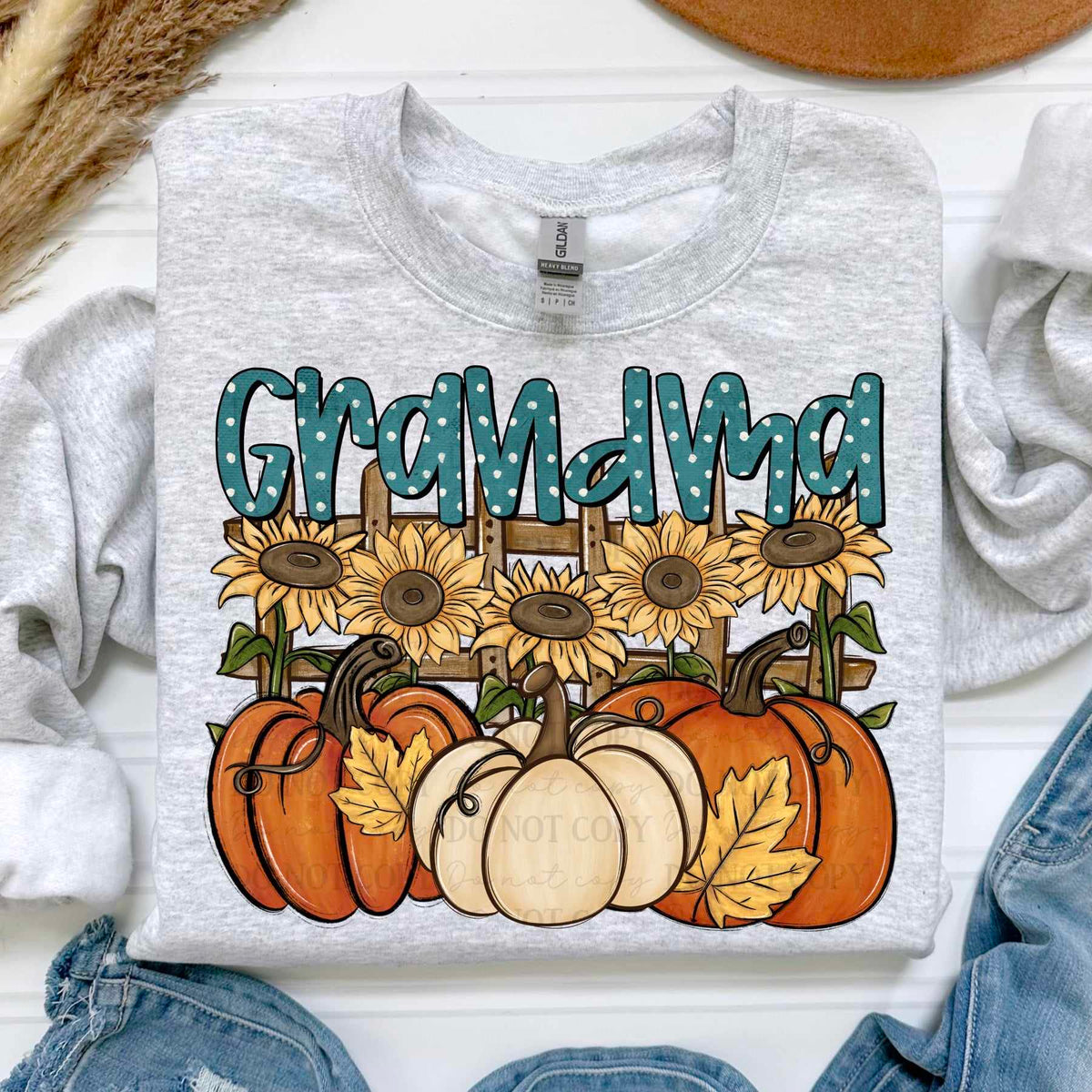 Grandma sunflowers and pumpkins (ABD) 60757 DTF transfer