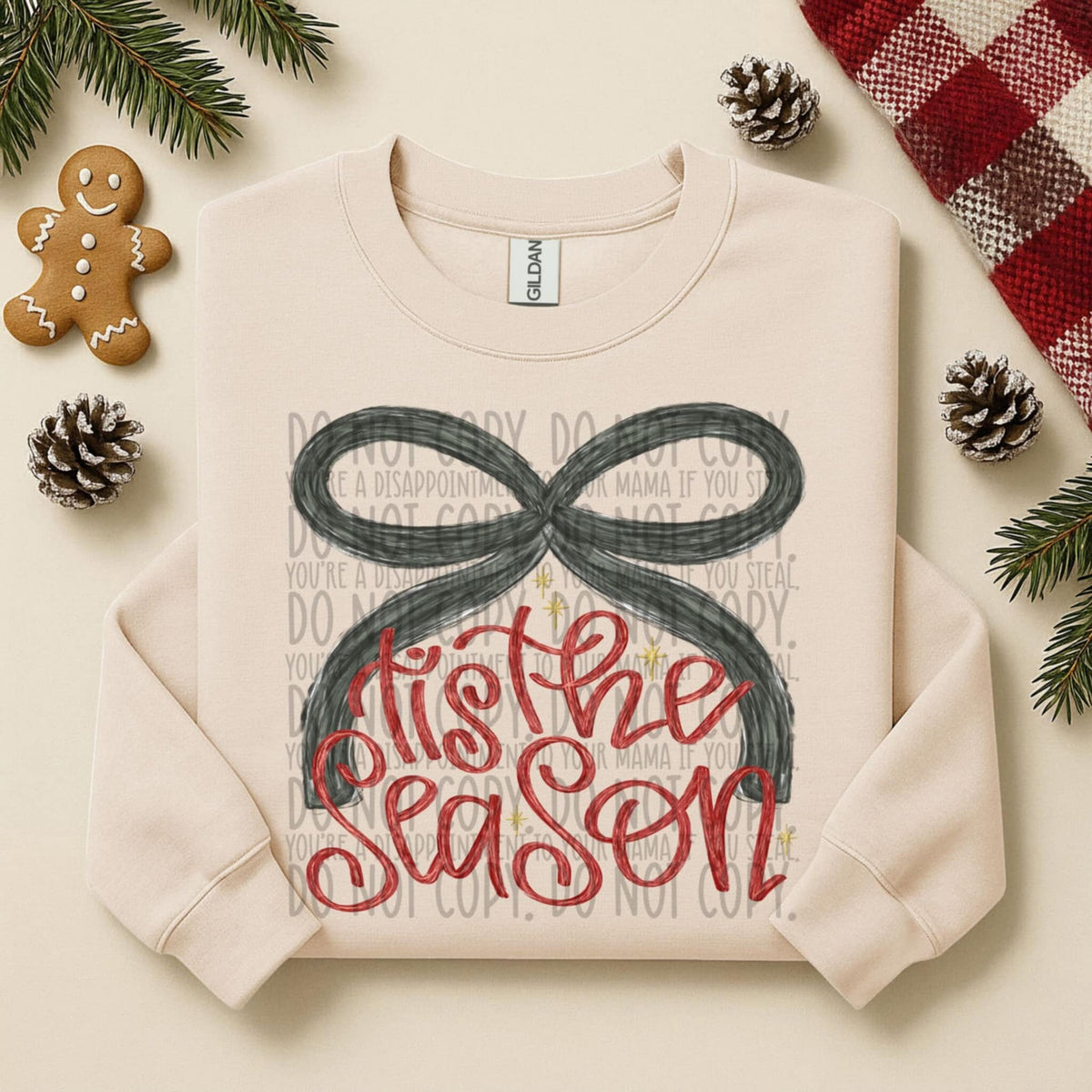 Tis the Season Green Bow (SWD) DTF Transfer