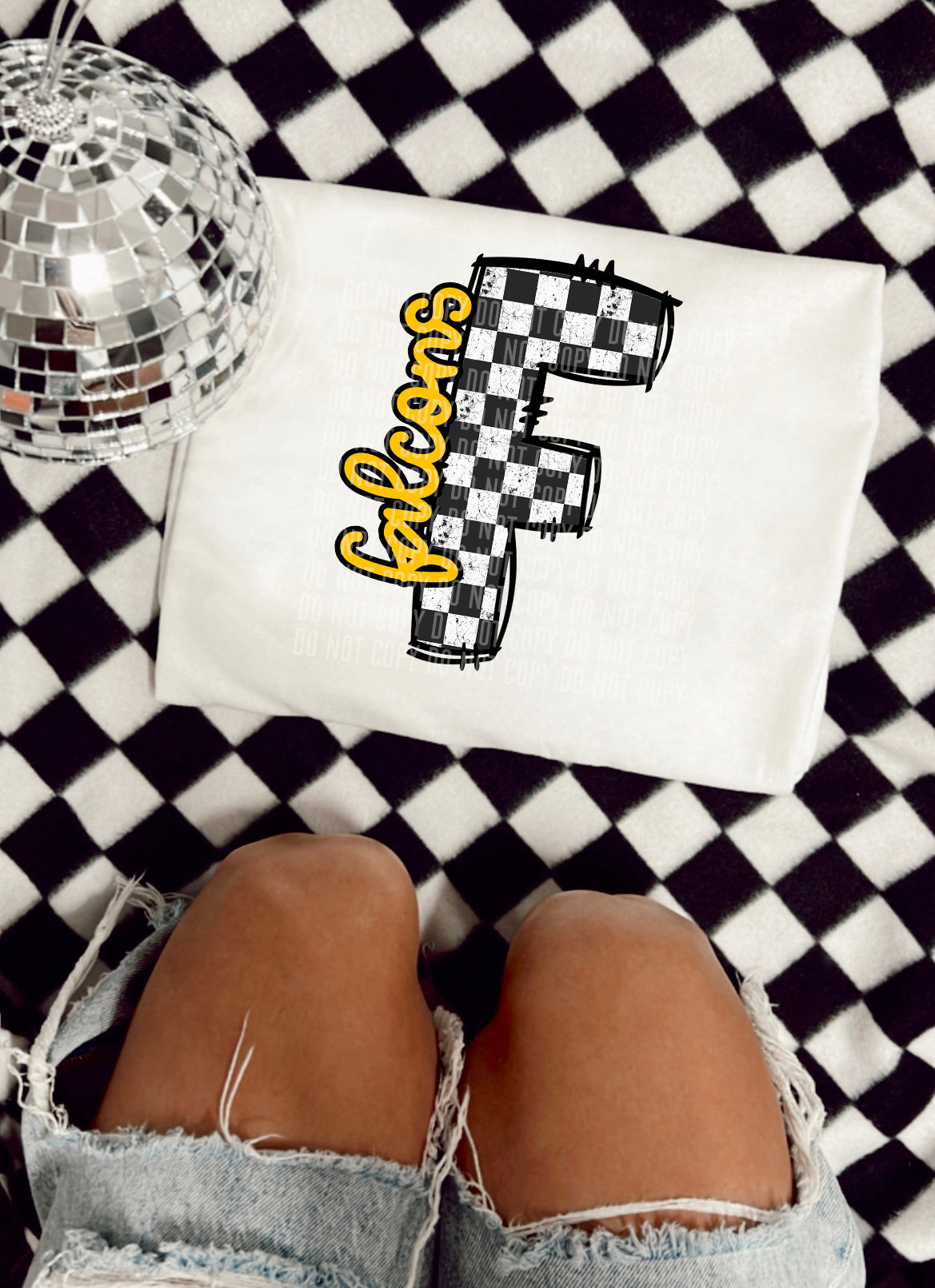 Checkered Mascot Falcons 30815 DTF transfers