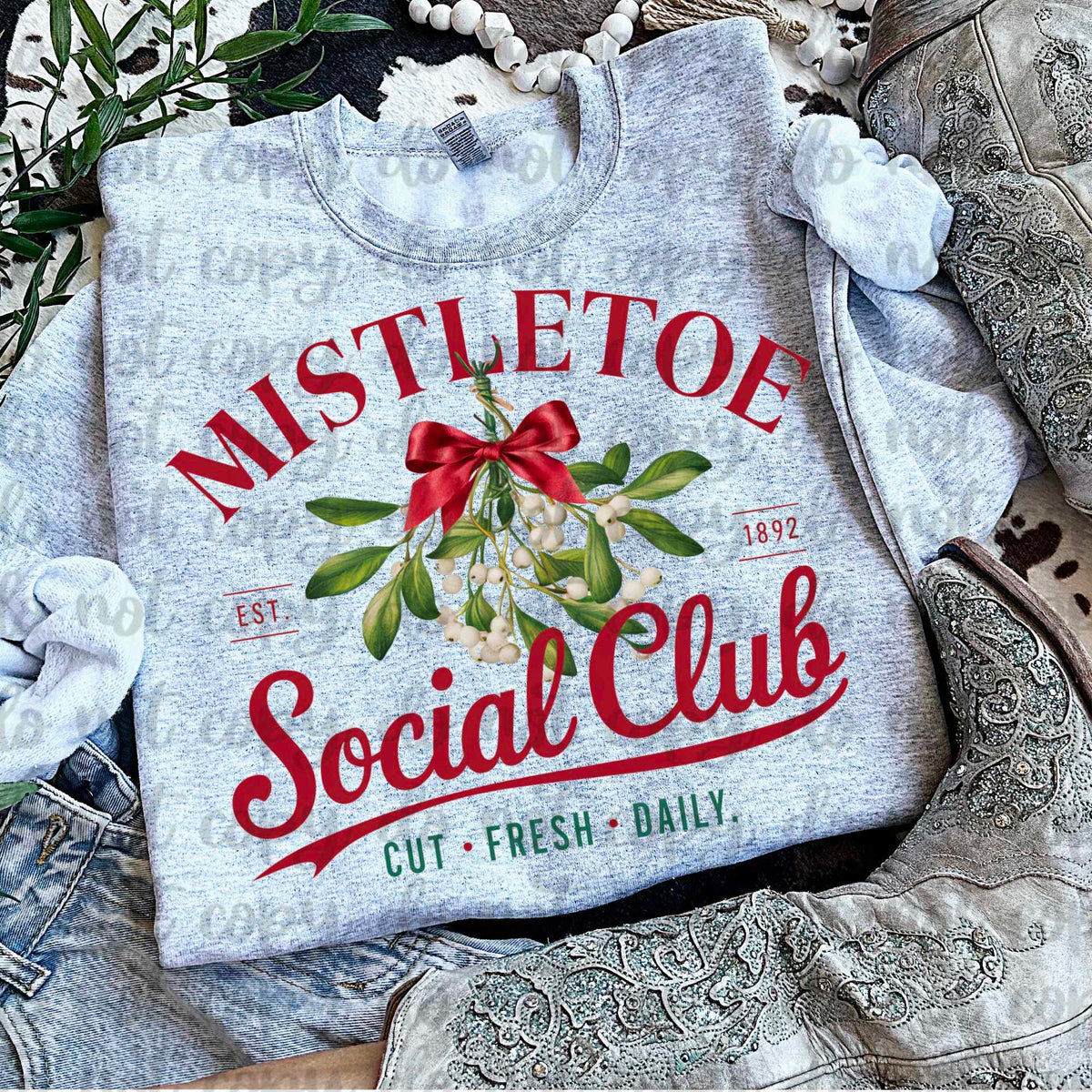 Mistletoe social club (vintage) 60721 DTF transfer
