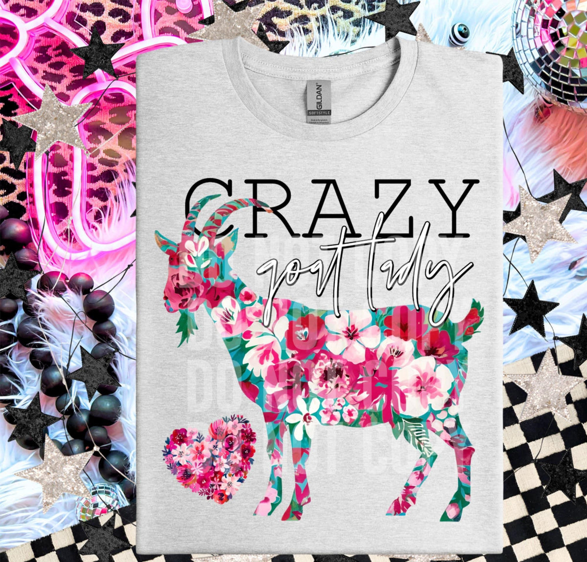 Crazy goat lady (SCG) 87990 DTF transfer