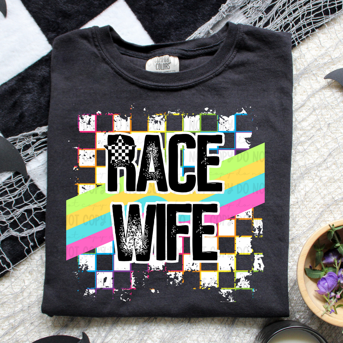 Race wife rainbow (REVEL) 96491 DTF transfer