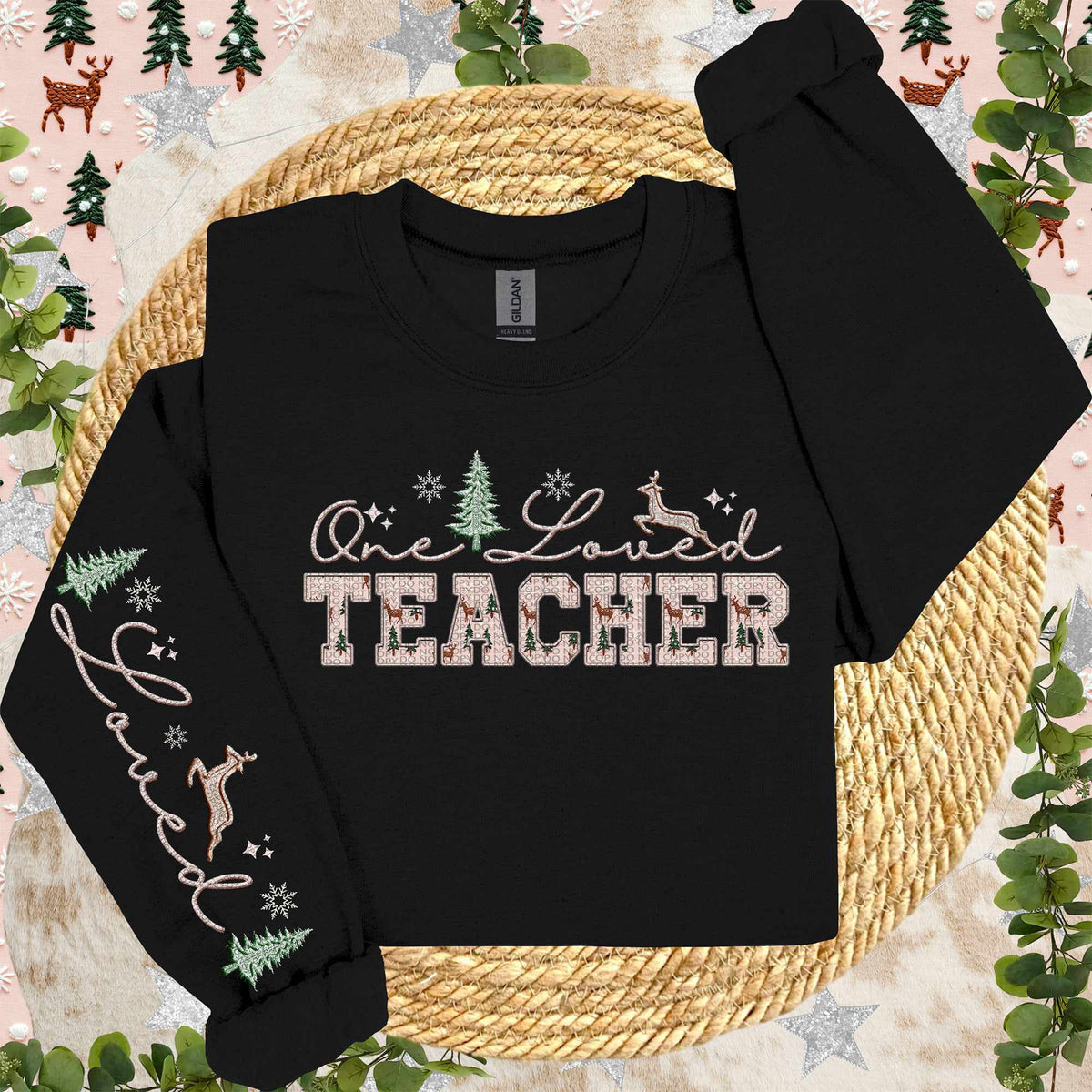 One loved teacher Christmas FRONT ONLY 67168 DTF transfer