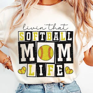 Lovin that softball mom life 85714 DTF transfer