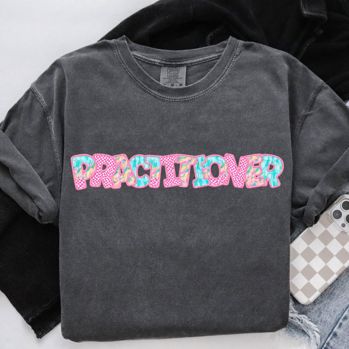 Practitioner pink checkered (CITY) 97099 DTF transfer