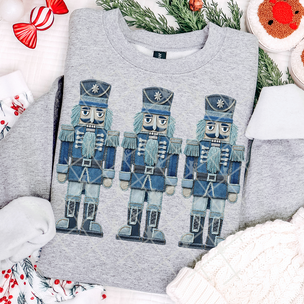 Faux denim Nutcrackers (TTD) DTF Transfer