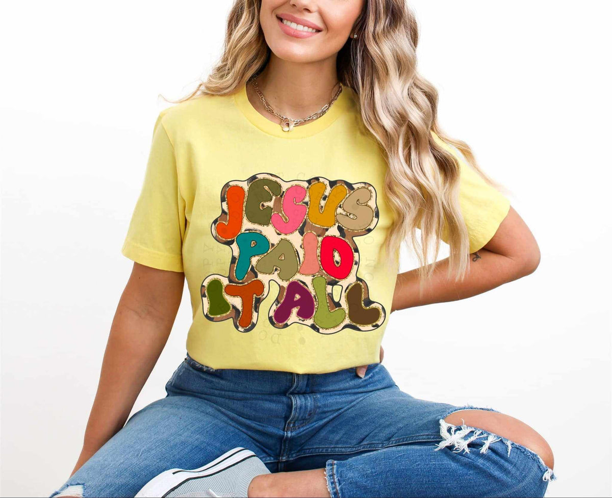 Jesus paid it all 70363 DTF transfer