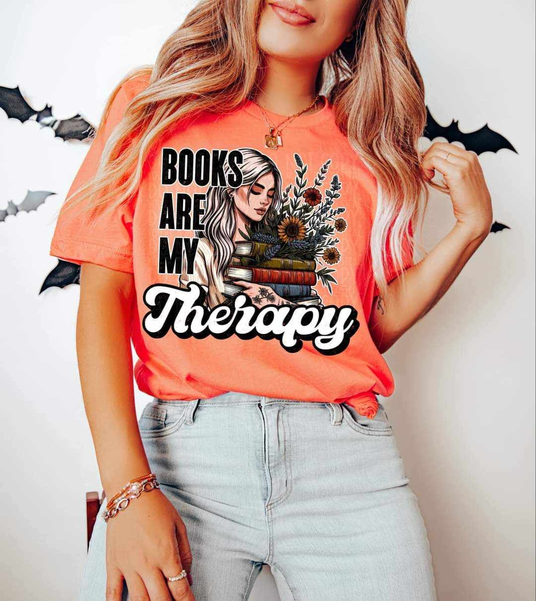 Books are my therapy 53685 DTF transfer