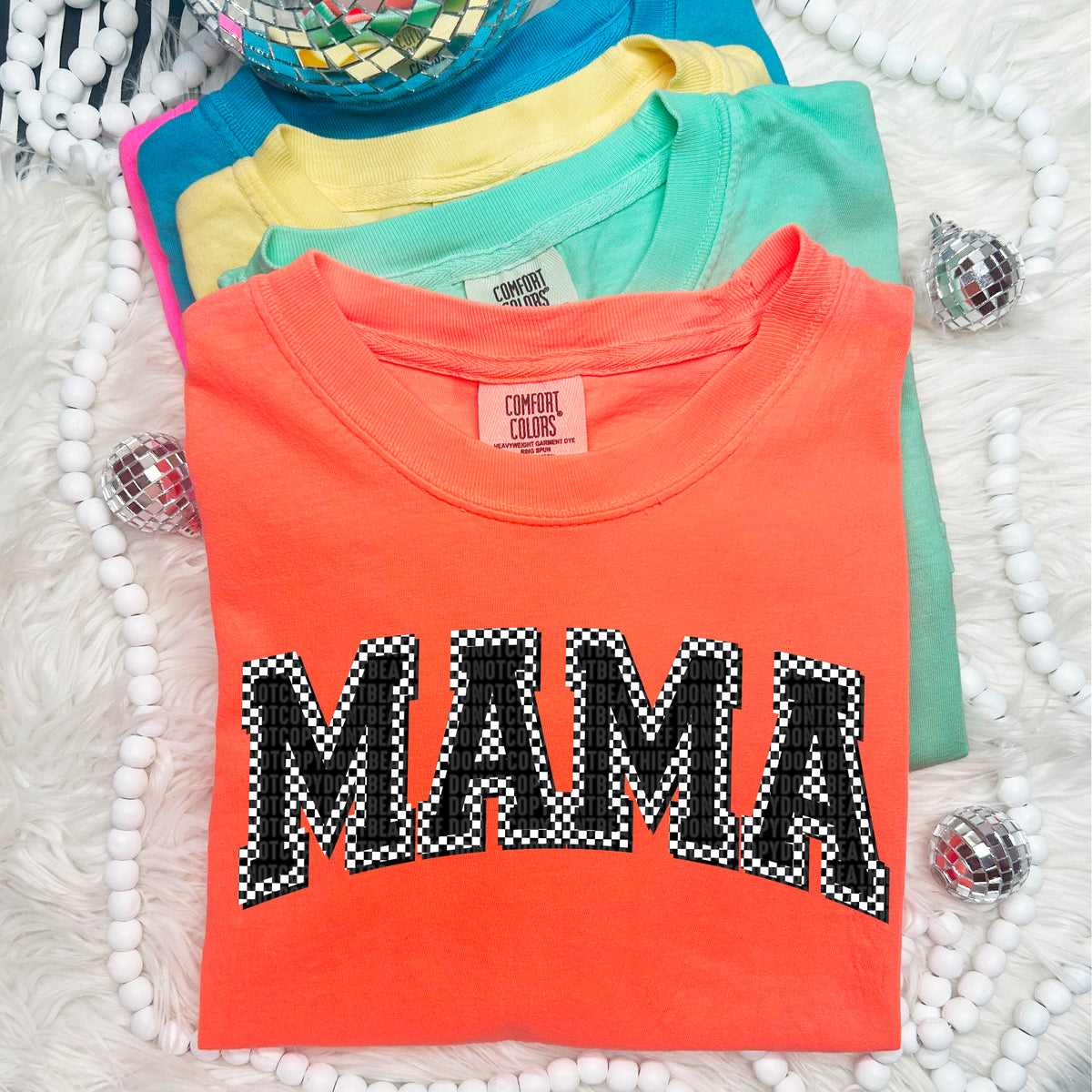 Mama checkered outline 97602 DTF transfer