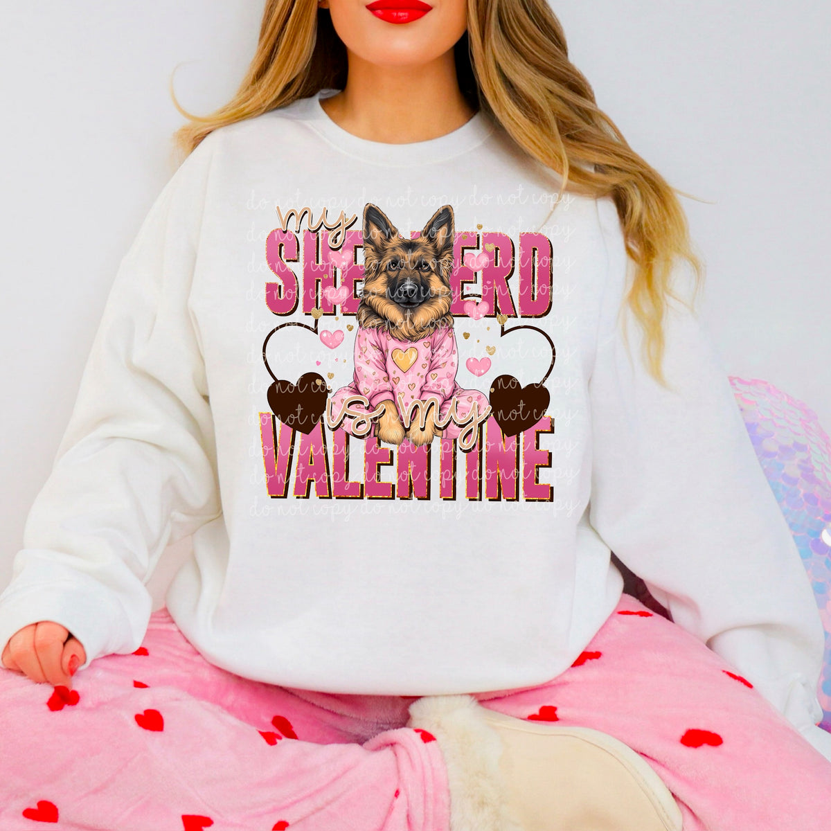 My Shepherd is my Valentine 117439 DTF Transfer