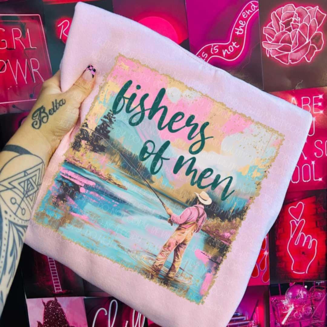 Fishers of men watercolor background (Vehement) 99134 DTF transfer