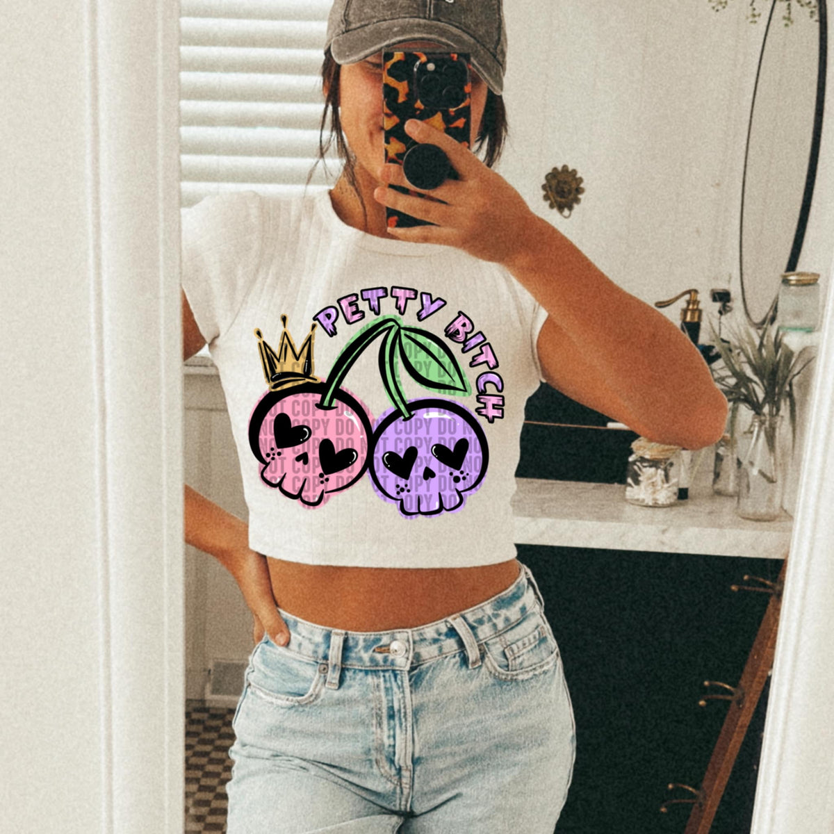 Petty Bitch Skull Cherries (lane) DTF transfer