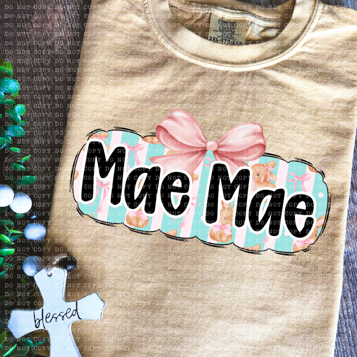 Mae Mae bunny background (ECHT) 85630 DTF transfer