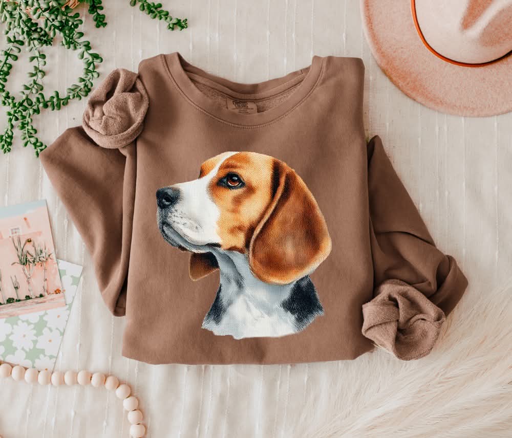 Needlepoint Beagle (s&g) DTF Transfer