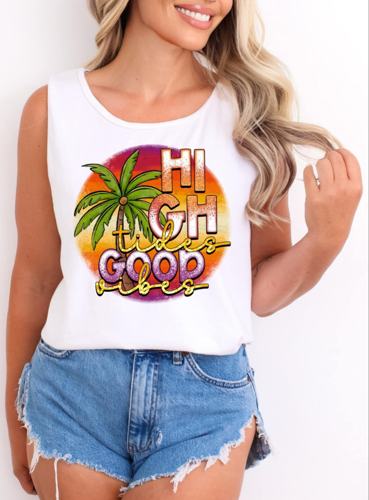 High tides good vibes 92766 DTF transfer