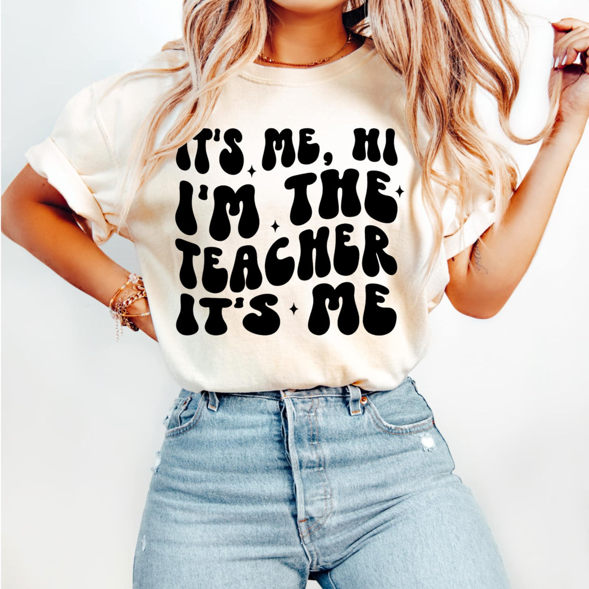 It’s me, hi I’m the teacher it’s me BLACK (CMD) 92186 DTF transfer