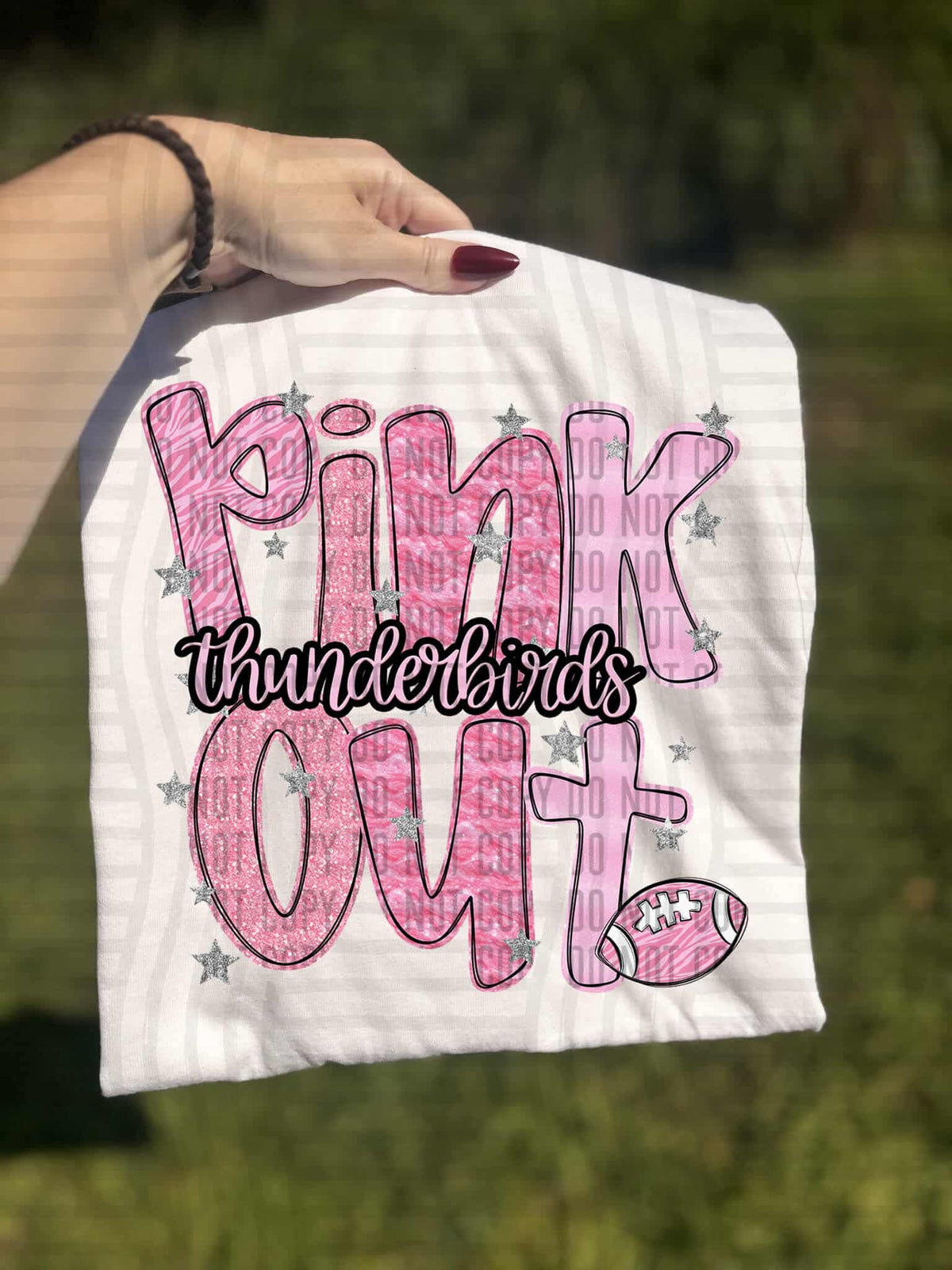Pink out sparkles Thunderbirds (Caplinger) DTF transfer