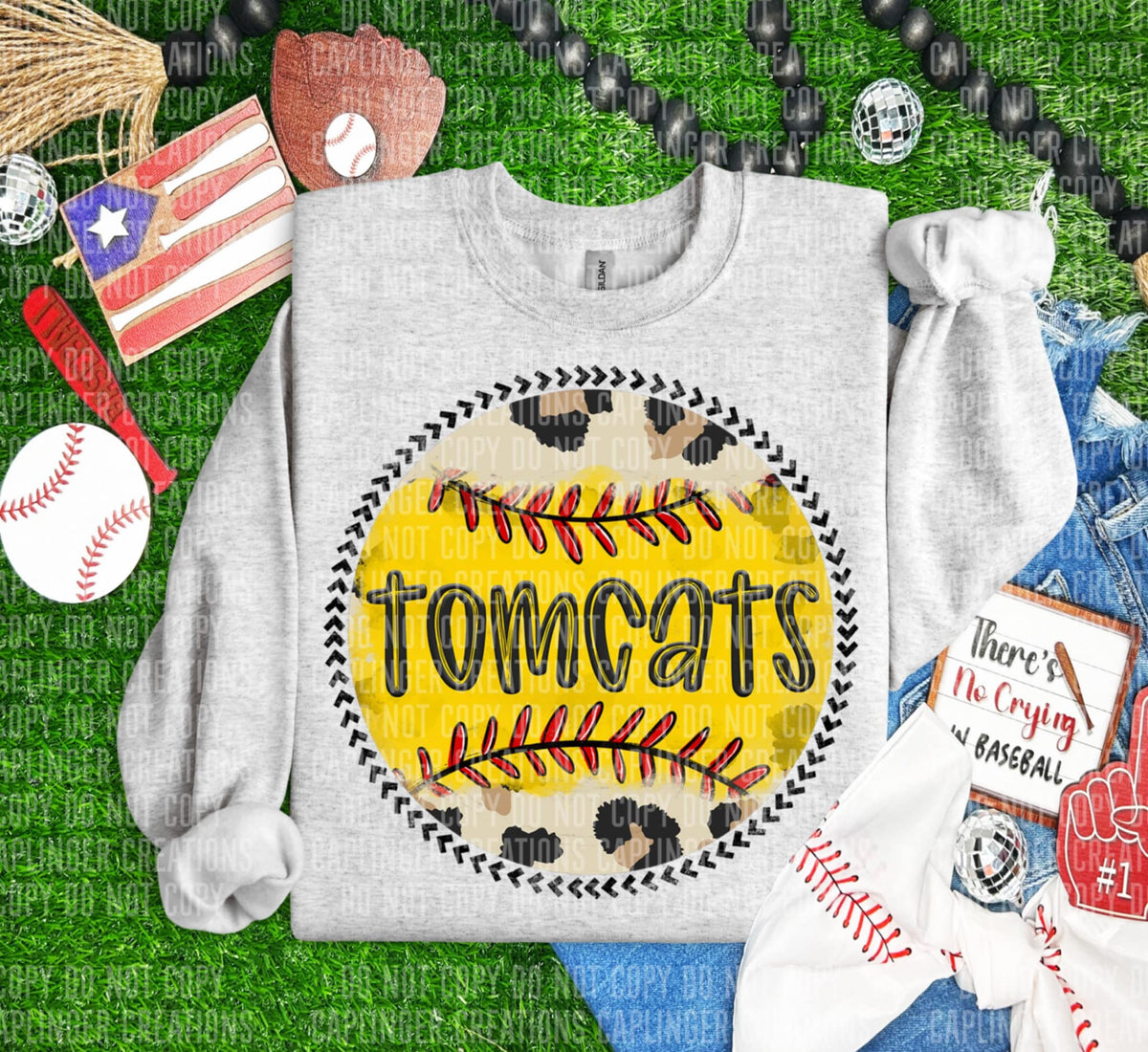 Tomcats softball background (Caplinger) 90900 DTF transfer