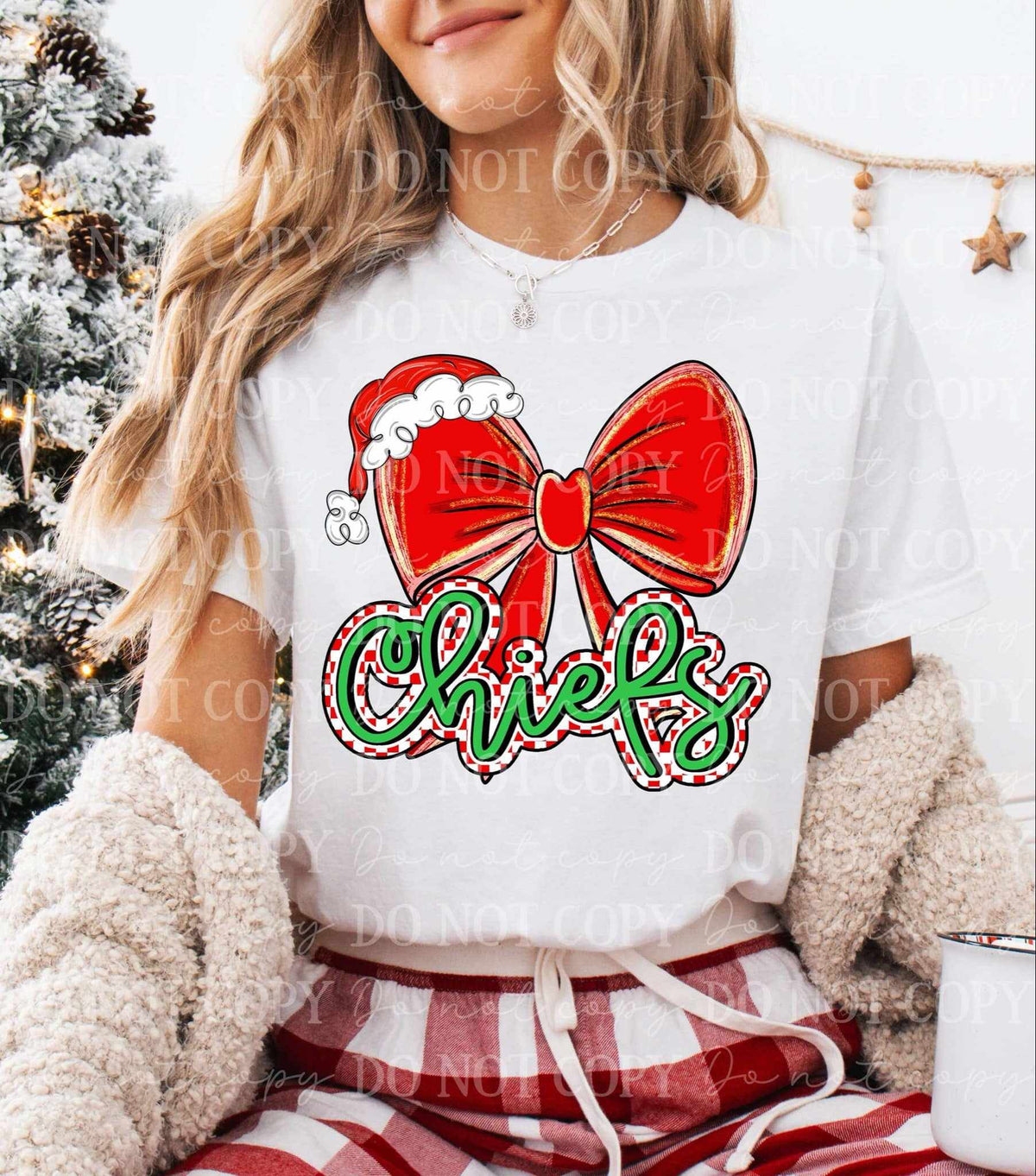 Chiefs Christmas bow (C’s) 65948 DTF transfer