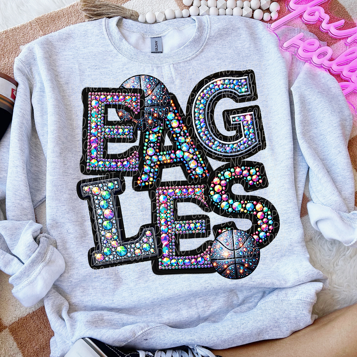 Eagles Basketball Rhinestone (CITY) 66523 DTF transfer