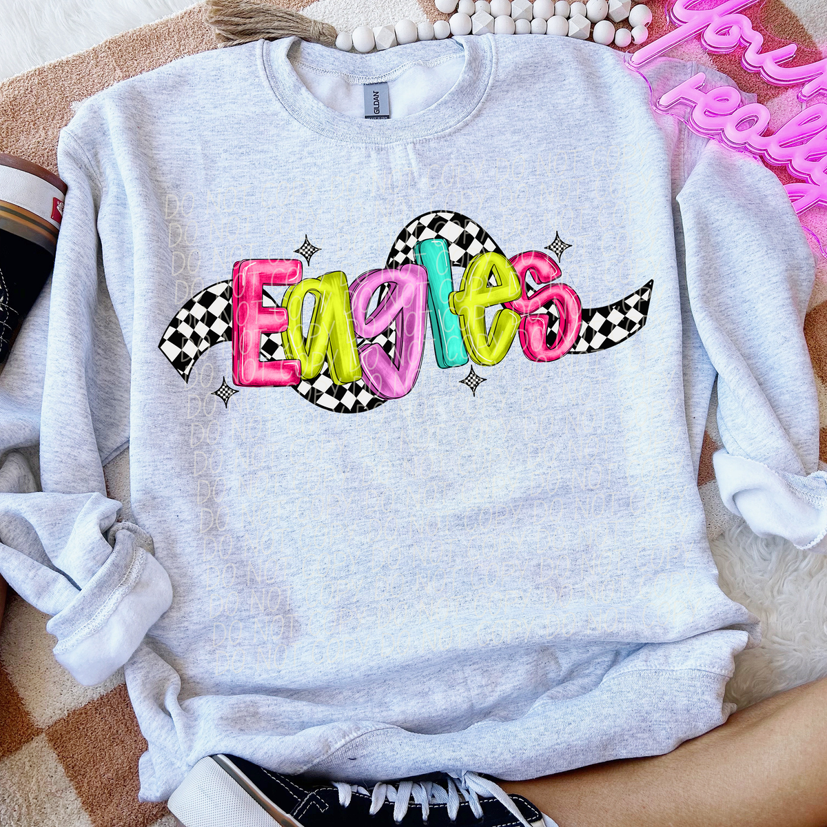 Eagles Colorful Checker 74181 DTF Transfer