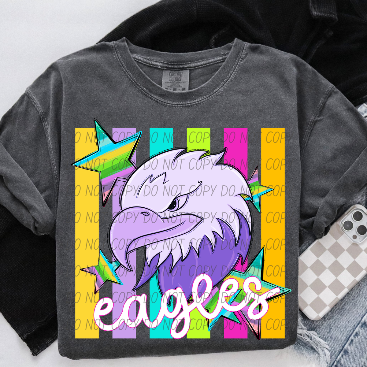 Eagles purple neon (City) DTF Transfer