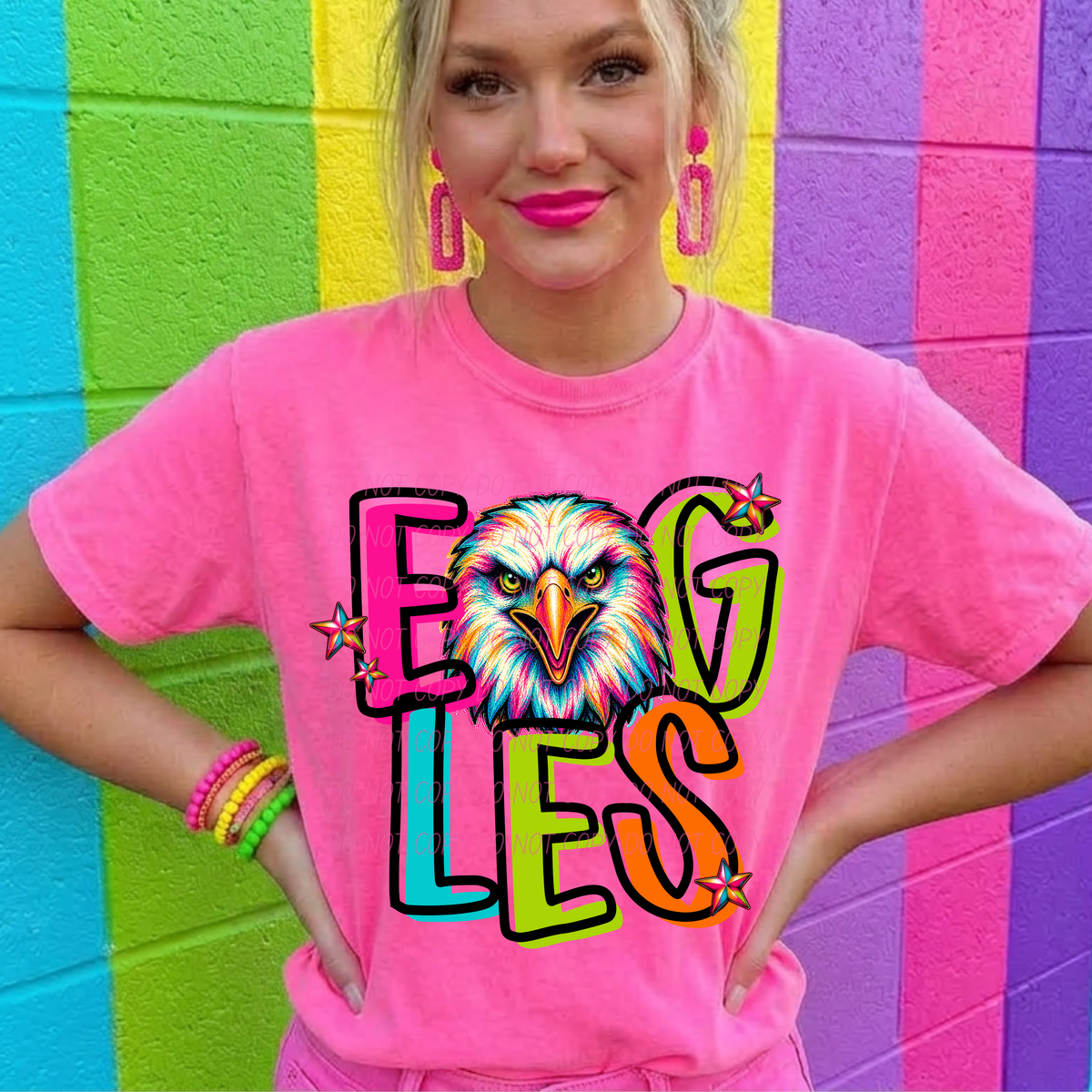 eagles rainbow stacked with head (city) DTF Transfer
