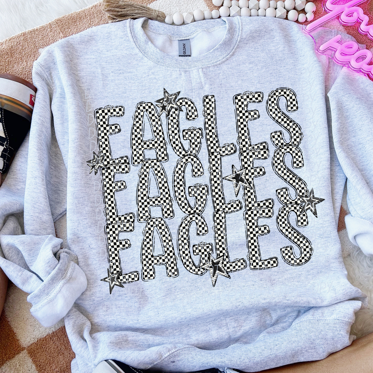 Eagles checker star stacked (City)DTF transfer