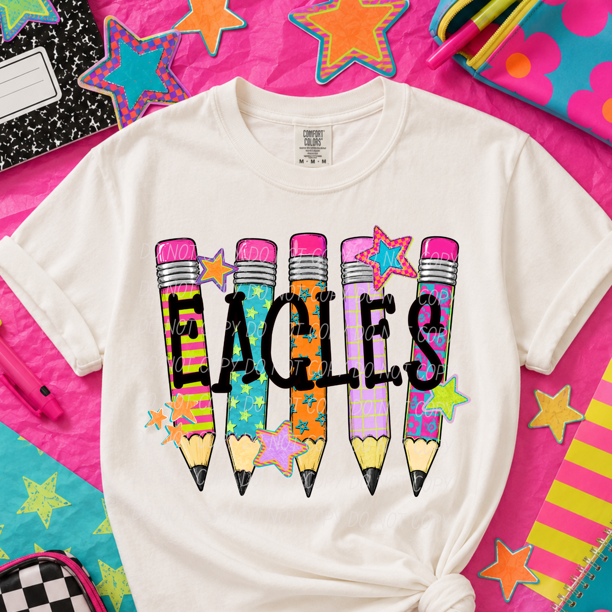 Eagles Pencil Mascot (City) DTF transfer