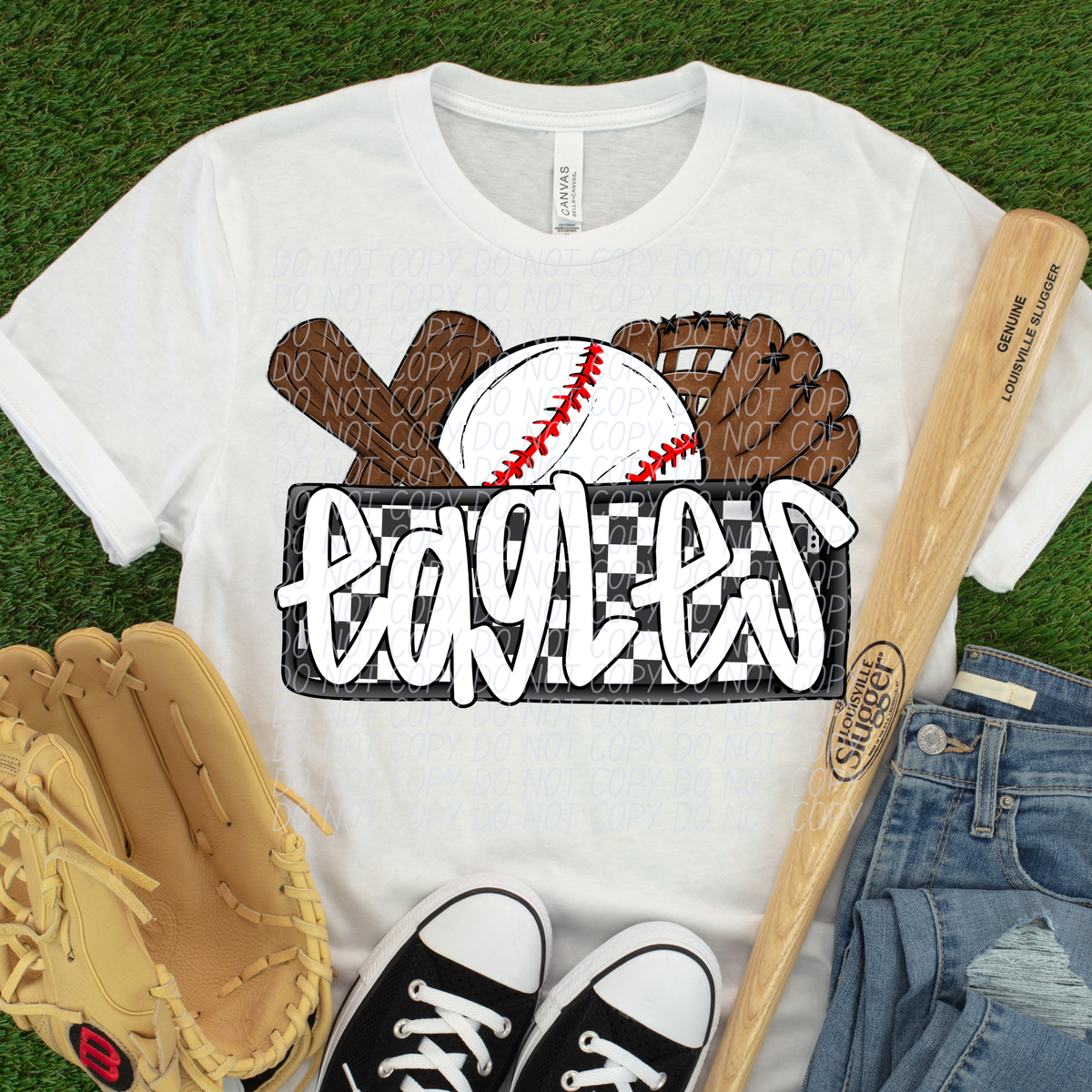 Eagles (Bat, Baseball, Glove, Checkered background) (City)