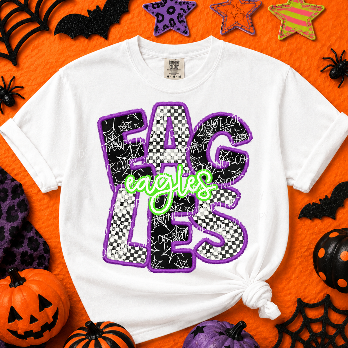 Eagles-Purple/Green Halloween Font (CITY) DTF Transfer