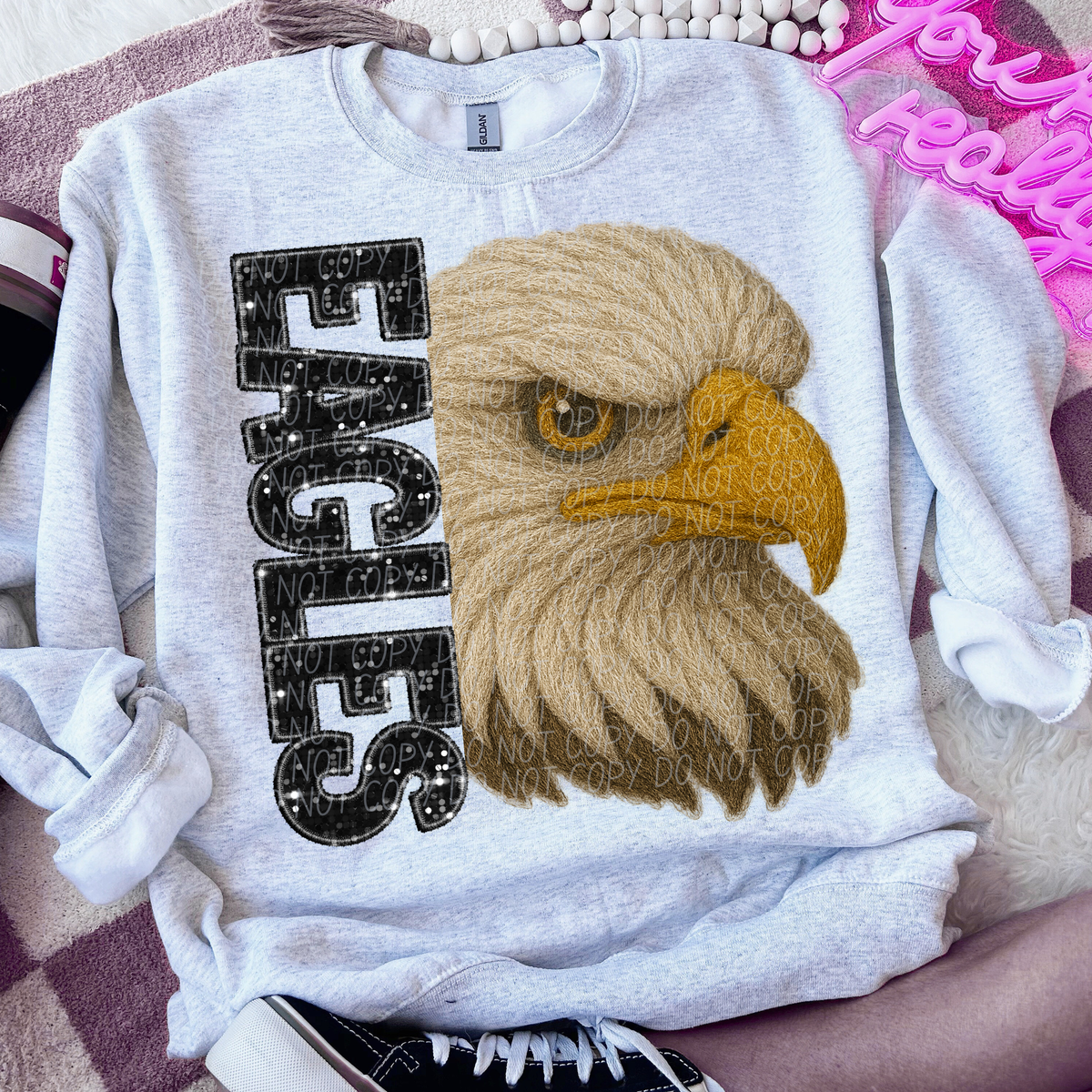 Eagles faux glitter faux yarn (City) DTF Transfers