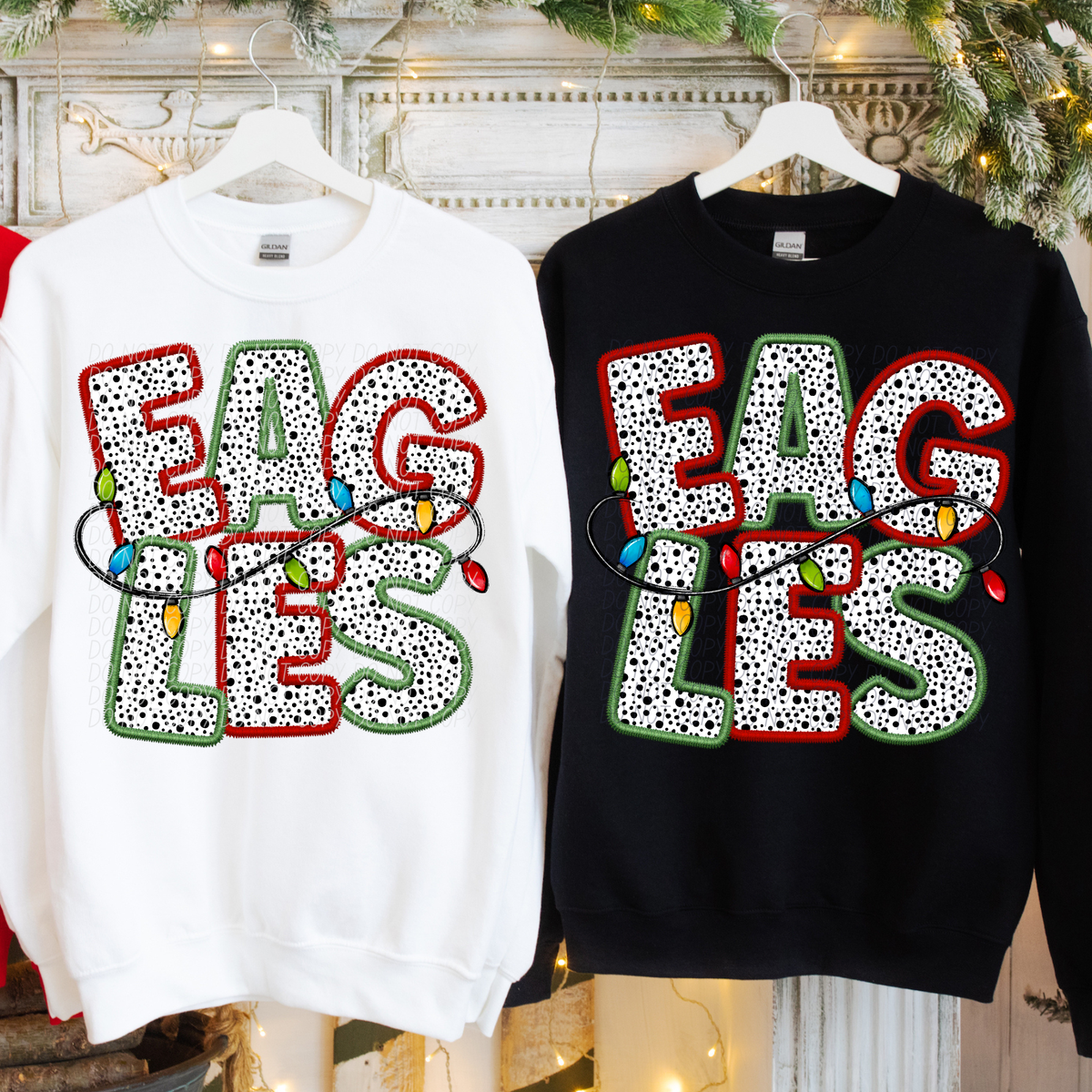 Eagles Christmas Light Mascots (City) DTF Transfer