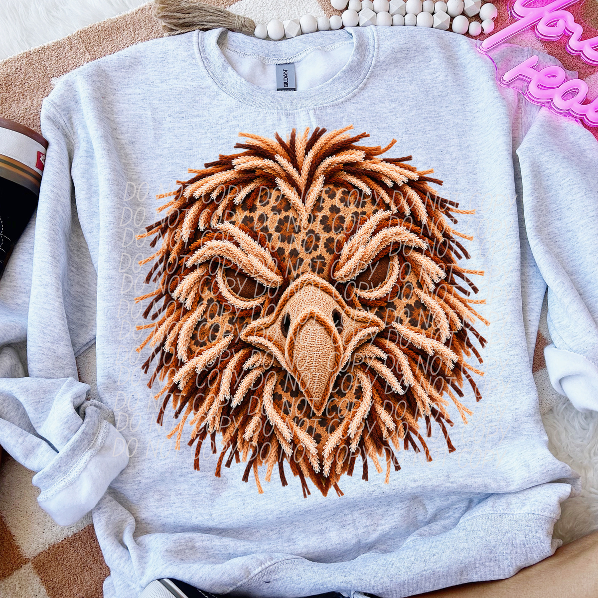 eagles leopard fringe mascot (city) DTF Transfer