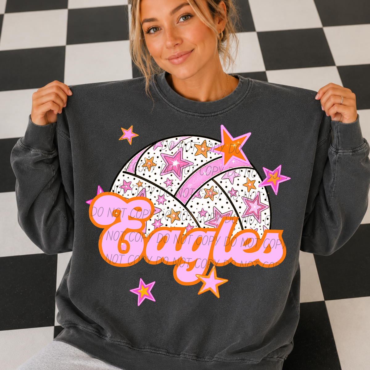 eagles pink volleyball (city) DTF transfer