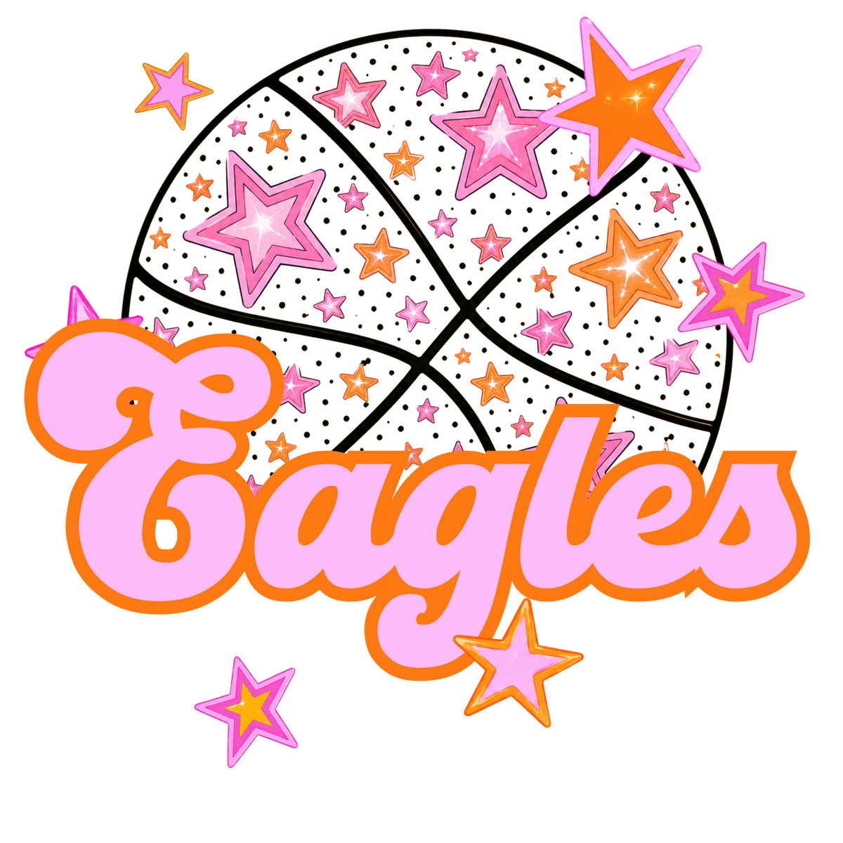eagles pink basketball (city) DTF transfer