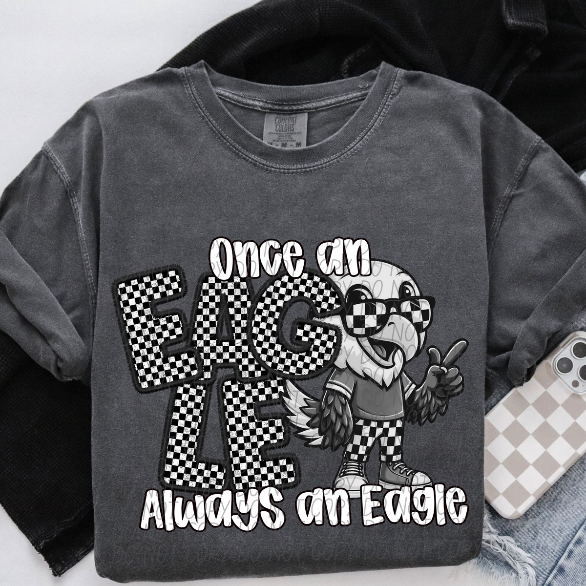 Once an Eagle always an Eagle Checkered (CITY) DTF transfer