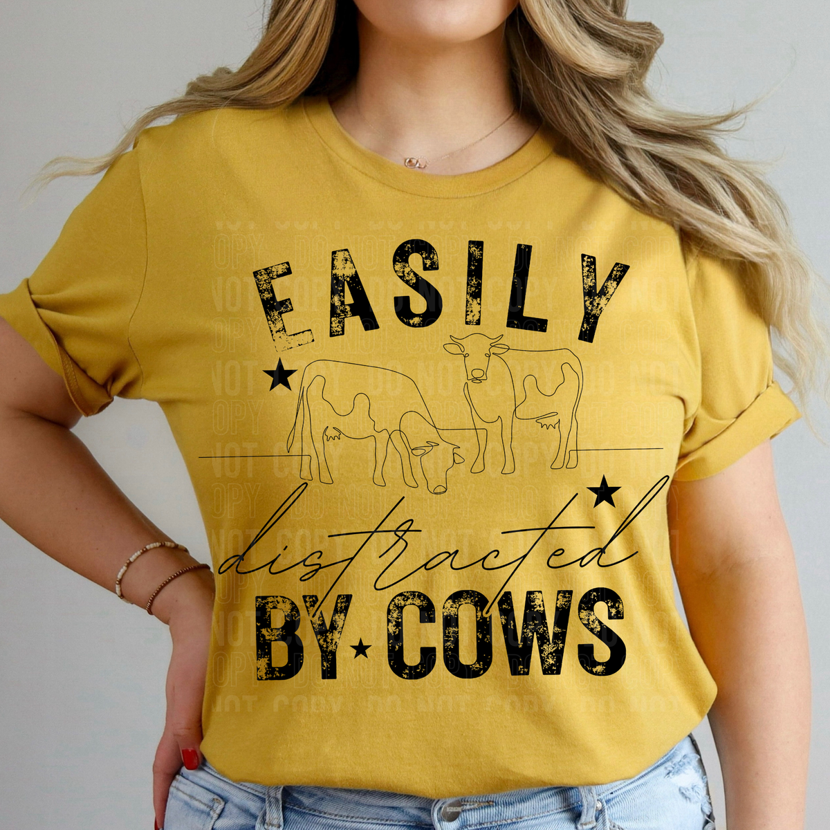 Easily distracted by cows (SBB) Sunday Special DTF transfer