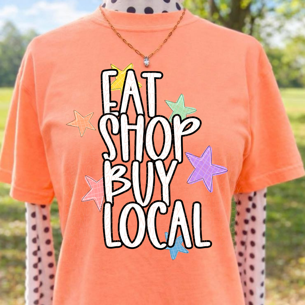 Eat shop buy local with stars (City) DTF Transfer