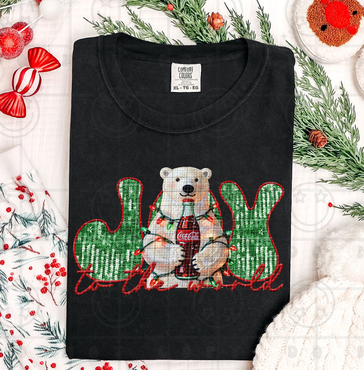 Joy to the world polar bear (HW) DTF transfer