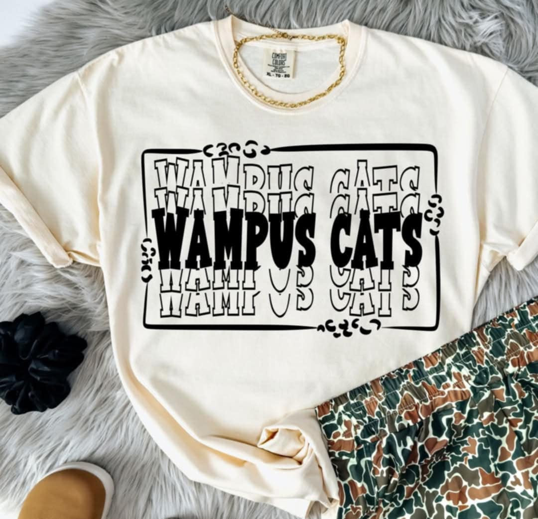 Wampus cats stacked with frame (S&G) 98122 DTF transfer