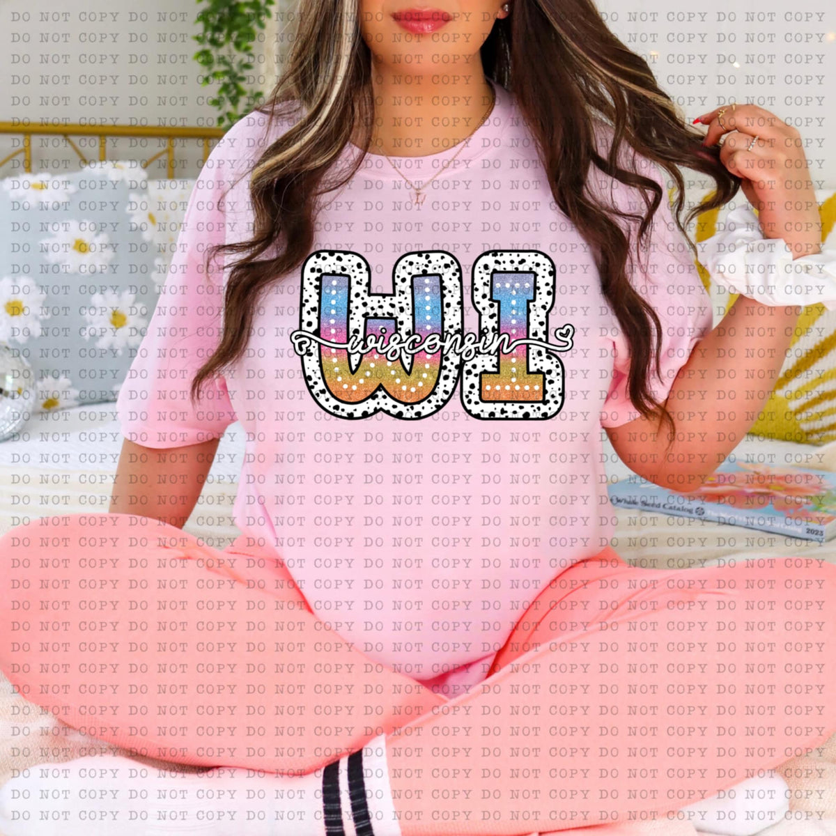 WI Wisconsin tie dye dottie (ECHT) 94224 DTF transfer