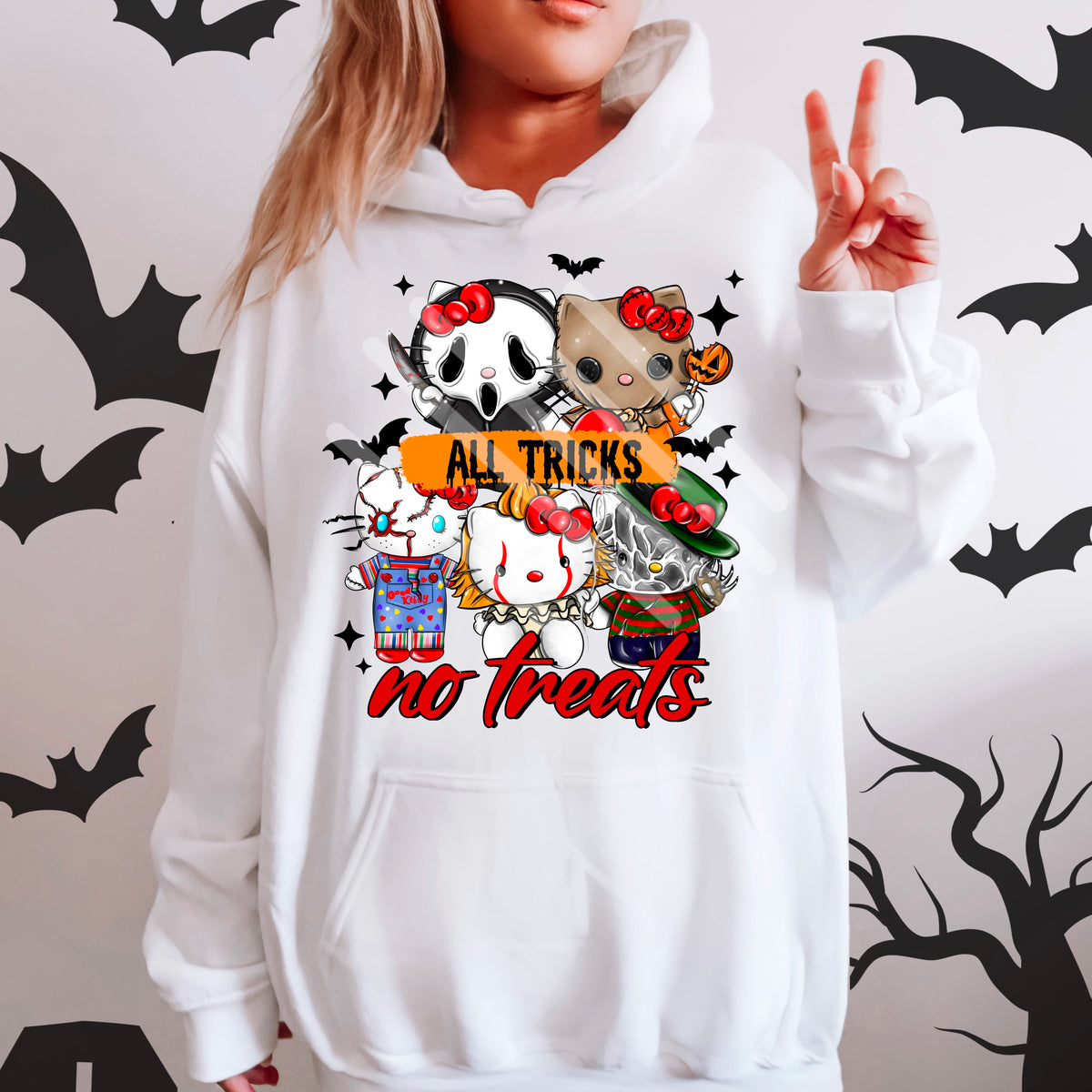 All tricks no treats kitties exclusive DTF transfer