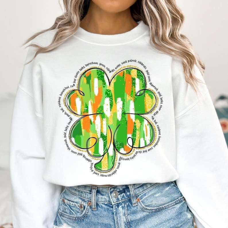 St Patrick’s words clover 77620 DTF transfer