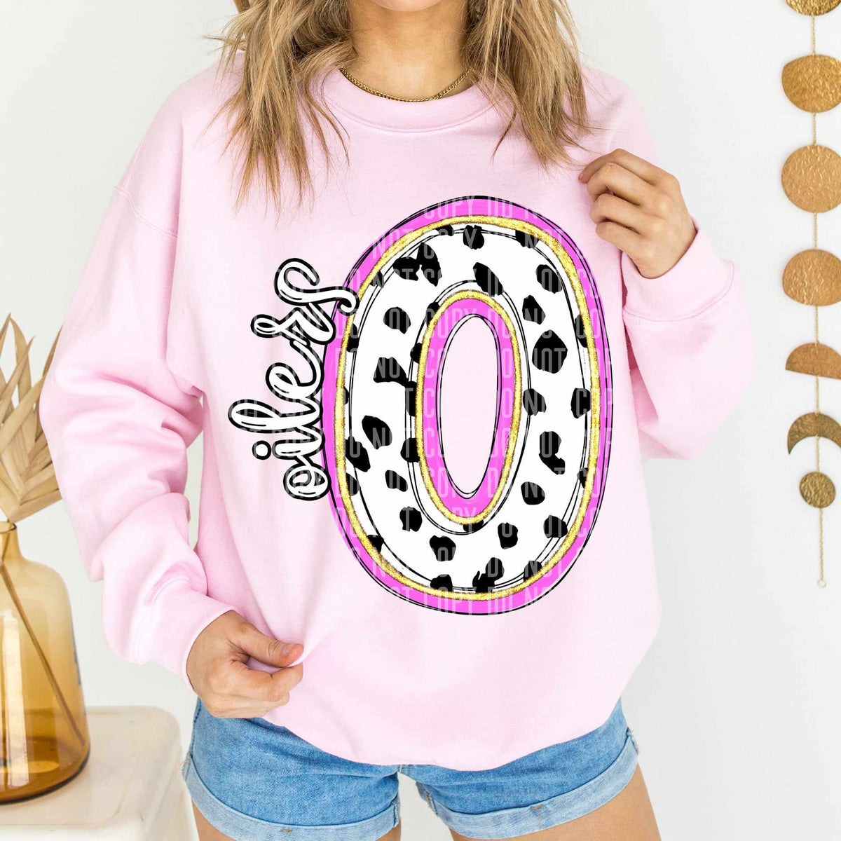 Oilers Polka Font Mascot Caplinger 56243 DTF transfer