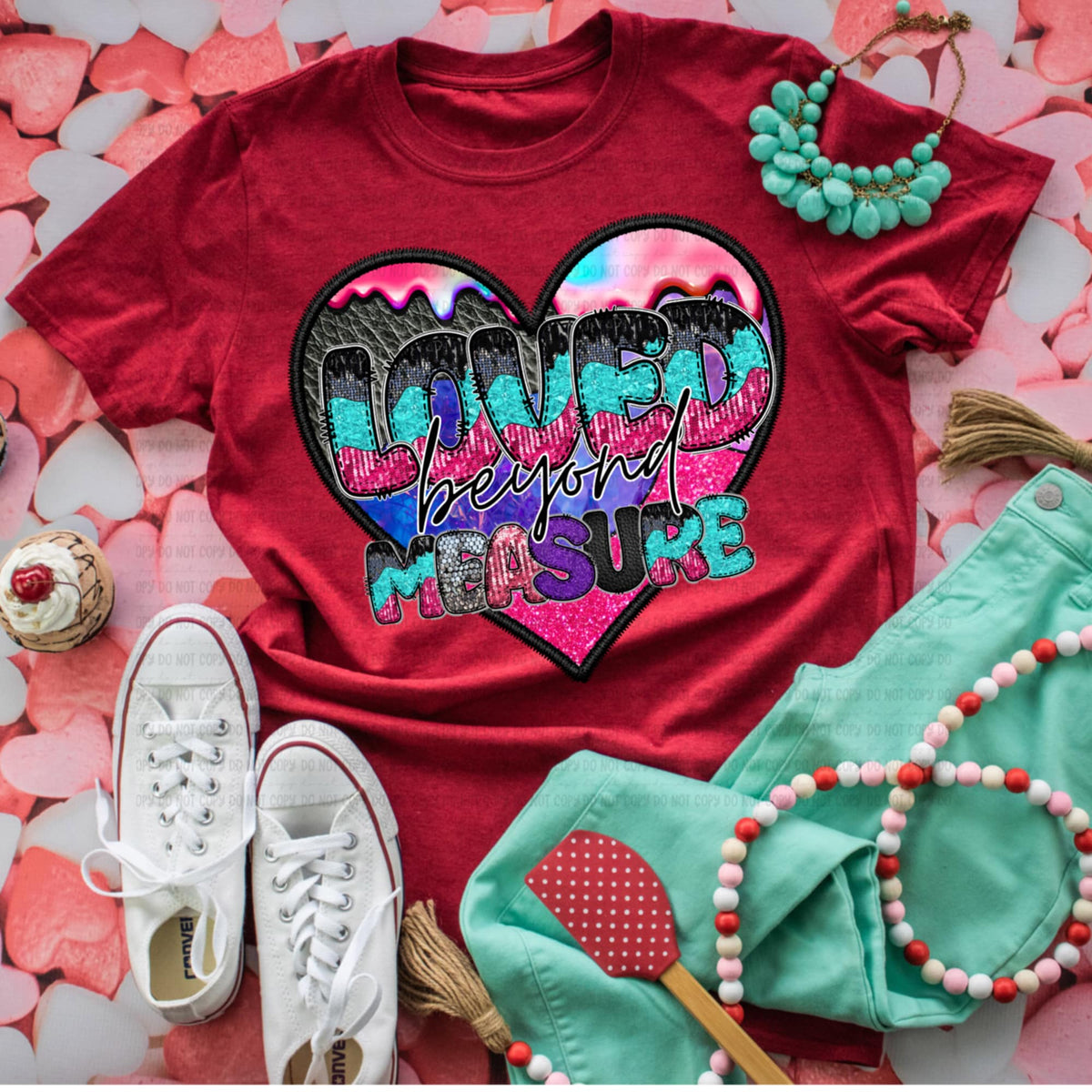 Loved Beyond Measure Drip Heart (revel) DTF transfer