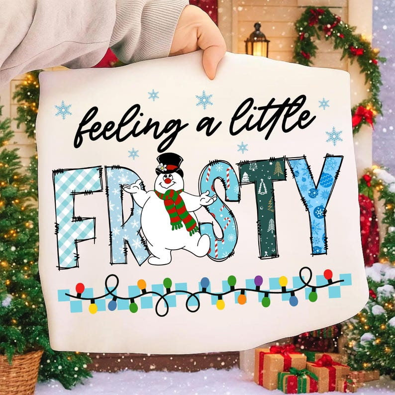 Feeling a little Frosty with checker and lights DTF transfer